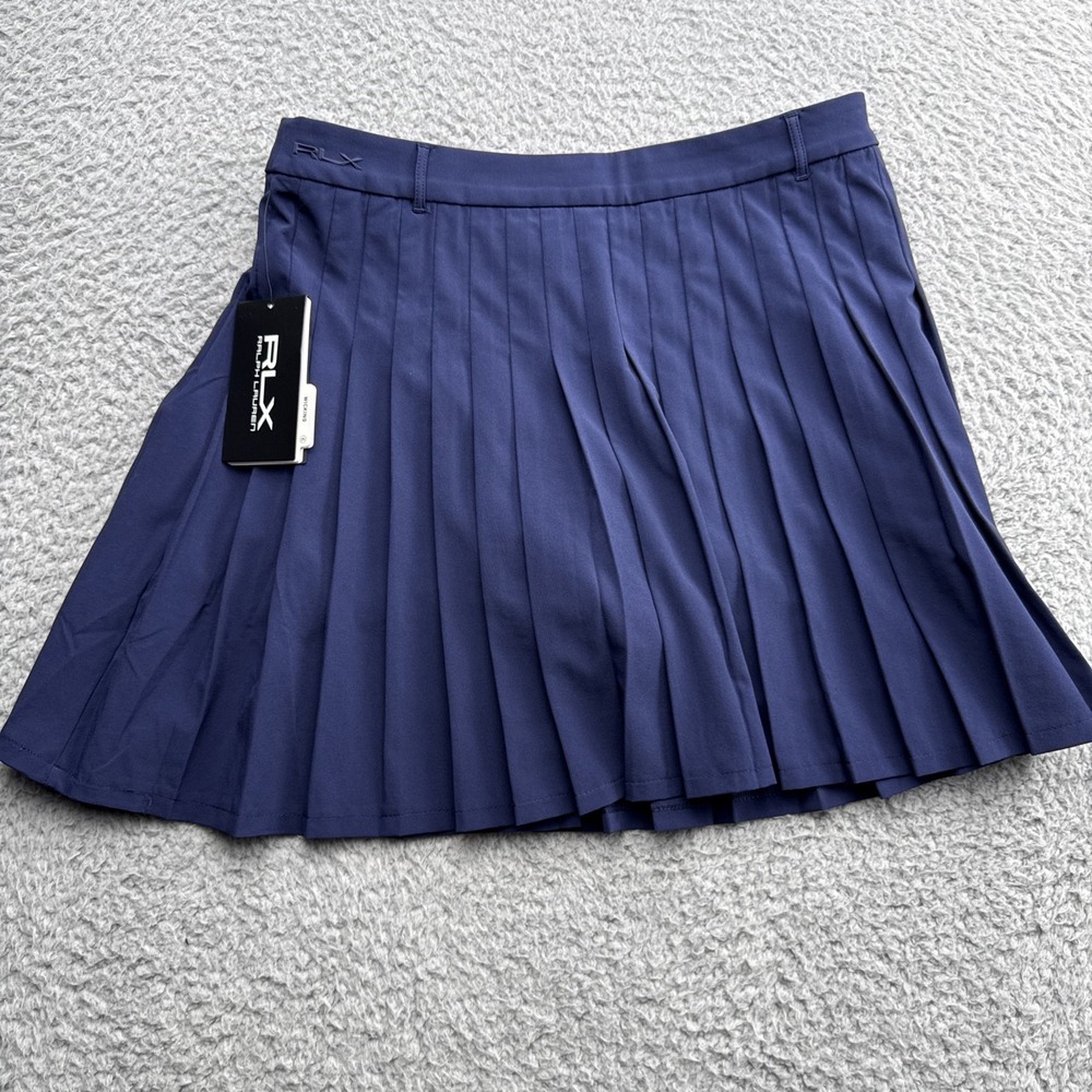 RLX Ralph Lauren Golf  Skirt Skort Girls XL Junior Navy Stretch Pleated NWT